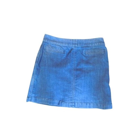 Ann Taylor Loft Size 10 Darker Wash STRETCH Denim Jean Skirt - Picture 1 of 2